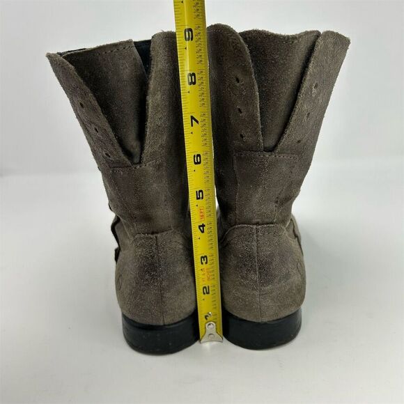 Born Gray Suede Pull On Ankle Booties Size 8.5M Casual Chic Fall Comfort - Picture 11 of 15